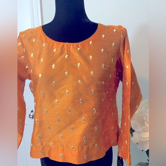Stunning Orange Blouse! Perfect for fancy events! Tailored. Bust/chest size 38. - Picture 4 of 4